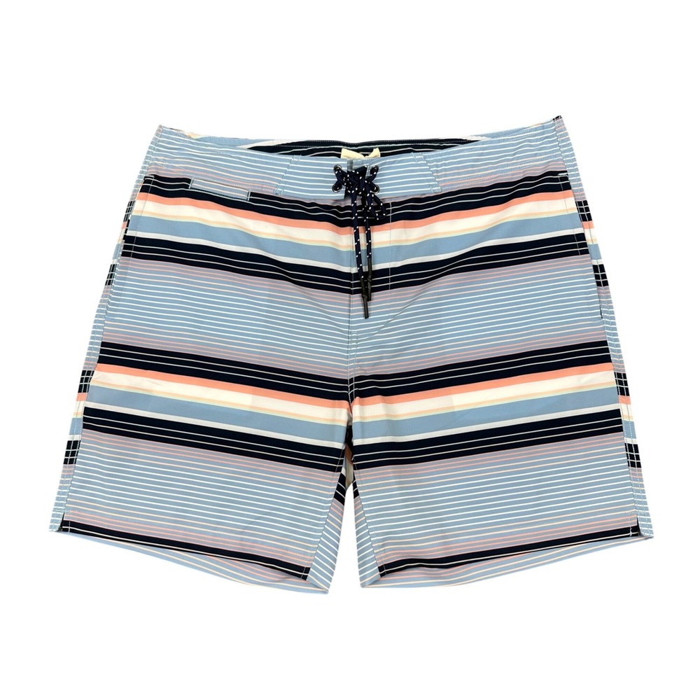 NWT Surfside Supply Mens XL Striped Board‎ Shorts Blue Coral